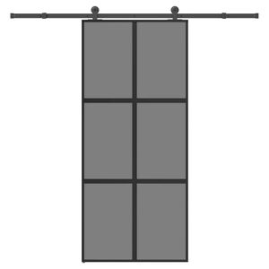 vidaXL Drzwi przesuwne z zestawem okuć Szkło hartowane i aluminium