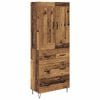 vidaXL Highboard z szufladą Stare drewno 69,5 x 34 x 180 cm