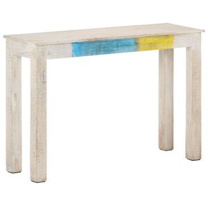 vidaXL Stolik konsolowy, biały, 115x35x77 cm, surowe drewno mango