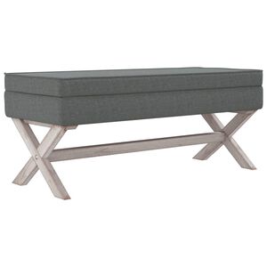 vidaXL Stołek ze schowkiem, ciemnoszary, 110x45x49 cm, tkanina