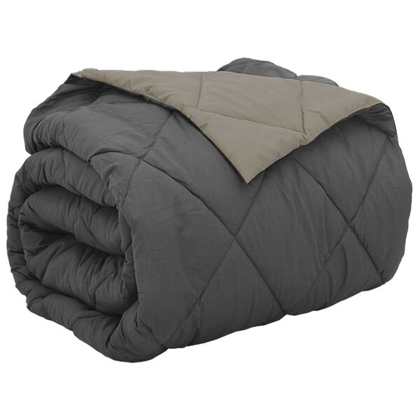 vidaXL Kołdra na cały rok Jasnoszary i antracytowy 240 x 260 cm