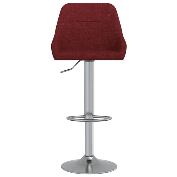 vidaXL Krzesła barowe, 2 szt., winna czerwień, tapicerowane tkaniną