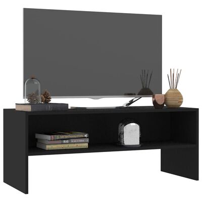 vidaXL Szafka pod TV, czarna, 100x40x40 cm, materiał drewnopochodny