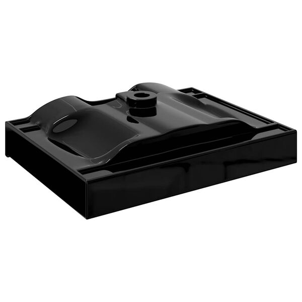 vidaXL Umywalka prostokątna z otworem na kran, czarna, 60 x 46 cm