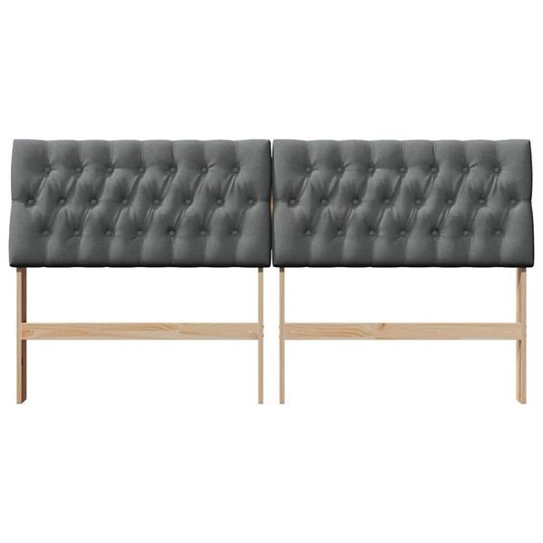 vidaXL Tapicerowane wezgłowie Ciemnoszary 180 cm Lite drewno sosnowe