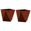vidaXL Donica 2 pcs Rdzawy 30 x 30 x 30 cm