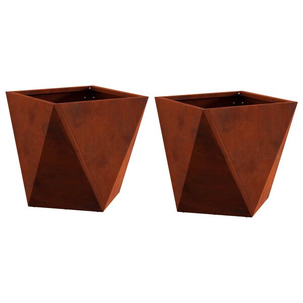 vidaXL Donica 2 pcs Rdzawy 30 x 30 x 30 cm