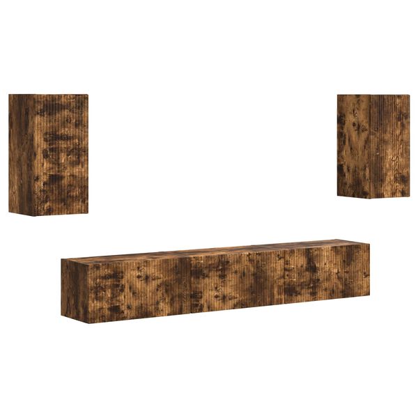 vidaXL Zestaw szafek RTV 5 pcs Dąb wędzony Materiał drewnopochodny