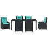 vidaXL Zestaw do jadalni w ogrodzie 7 pcs Czarny Polirattan