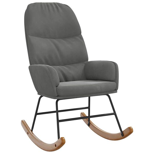 vidaXL Fotel bujany, ciemnoszary, tapicerowany aksamitem