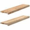 vidaXL Parapety 2 szt., surowe, 90x20x2 cm, lite drewno dębowe