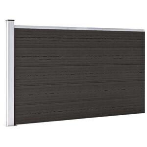 vidaXL Panel ogrodzeniowy, WPC, 175x105 cm, czarny
