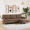 vidaXL 3-osobowa sofa z podn&oacute;żkiem, brązowa, 210 cm, tkanina
