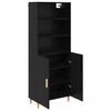 vidaXL Highboard Czarny Dąb 69,5 x 32,5 x 180 cm