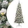 vidaXL Sztuczna choinka z zawiasami 300 LED Zielony i Biały 240 cm