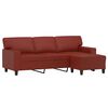 vidaXL 3-osobowa sofa z podn&oacute;żkiem, winna czerwień, 180 cm, ekosk&oacute;ra