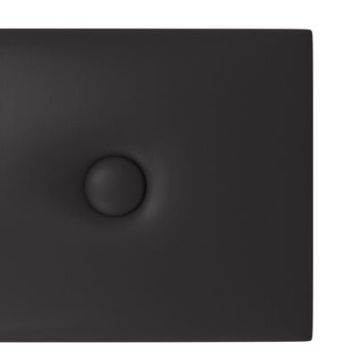 vidaXL Panele ścienne, 12 szt., czarne 60x15 cm, sztuczna skóra