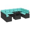 vidaXL Zestaw Sof na Ogr&oacute;d z przechowywaniem 10 pcs Czarny Polirattan