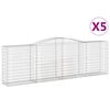 vidaXL Kosze gabionowe, 5 szt, 400x50x120/140 cm, galwanizowane żelazo
