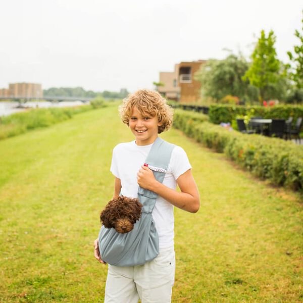 4Lazylegs Torba do transportu zwierząt Pocket Canvas, 15 kg, szara