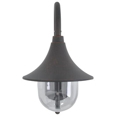 vidaXL Ścienna lampa ogrodowa, 42 cm, E27, aluminiowa, kolor brązu