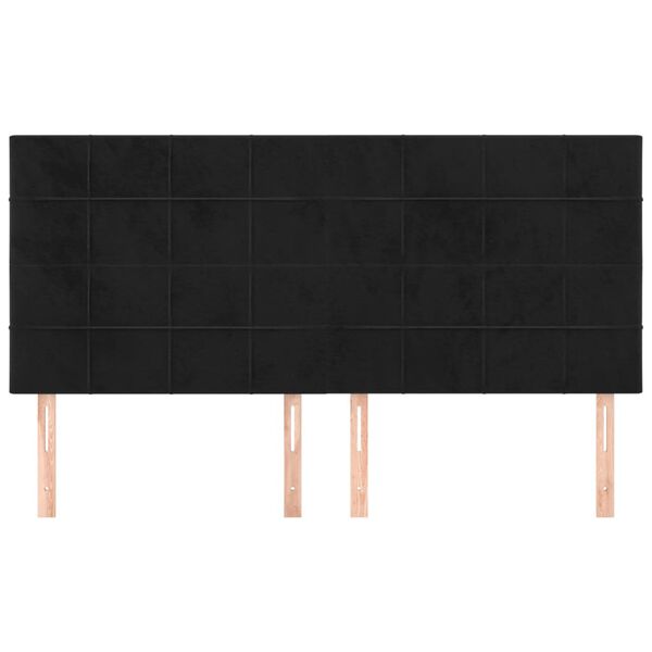 vidaXL Zagł&oacute;wek czarny 180x5x118/128 cm aksamit