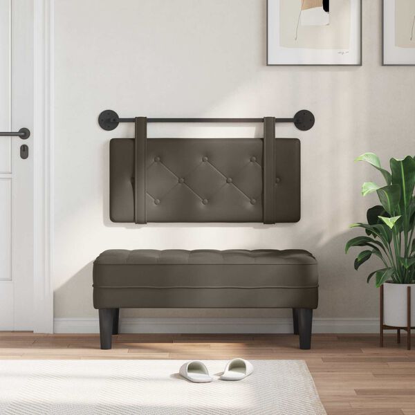 vidaXL Wisząca Głowa Szary 90 cm Sk&oacute;ra ekologiczna