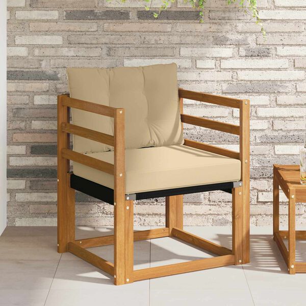 vidaXL Sofa na zewnątrz Drewno akacji i tekstylen Naturalny