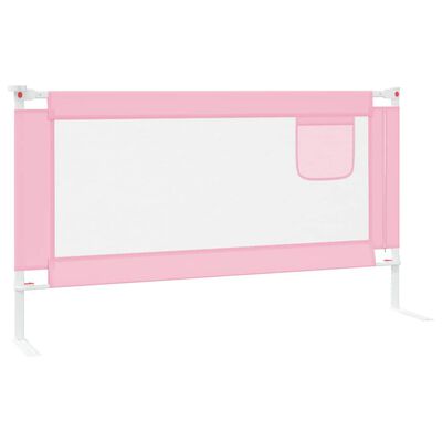 vidaXL Barierka do łóżeczka dziecięcego, różowa, 150x25 cm, tkanina