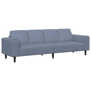 vidaXL Sofa z poduszką Niebieski 250 x 77 x 76 cm Tkanina sztruksowa