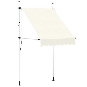 vidaXL Markiza zwijana ręcznie, 150 cm, kremowa