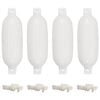 vidaXL Odbojnice do łodzi, 4 szt., białe, &Oslash; 16x58 cm, PVC