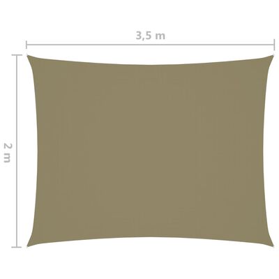 vidaXL Prostokątny żagiel ogrodowy, tkanina Oxford, 2x3,5 m, beżowy