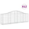 vidaXL Kosze gabionowe, 12 szt, 200x30x60/80 cm, galwanizowane żelazo