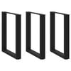 vidaXL Nogi do stołu jadalnego w kształcie litery U 3 szt. Czarne 70x(72-73) cm Stal