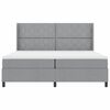 vidaXL Ł&oacute;żko z sprężyną LED Jasnoszary 200 x 200 cm tkanina