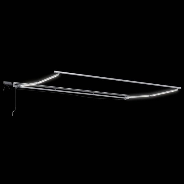 vidaXL Ręczny ramowy zewnętrzny markizowy z LED Biały 4 &times; 3,5 m