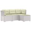 vidaXL Sofa ogrodowa dla 4 os&oacute;b z poduszkami w stylu rattanowym PP
