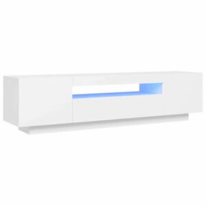 vidaXL Szafka TV z oświetleniem LED, biała, 160x35x40 cm