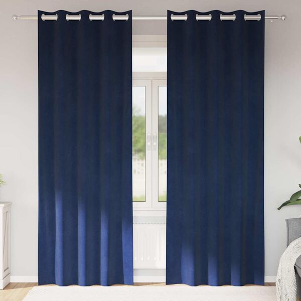 vidaXL Zasłony zaciemniające 2 pcs Ciemnoniebieski 140 x 260 cm