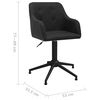 vidaXL Obrotowe krzesła stołowe, 6 szt., czarne, obite tkaniną