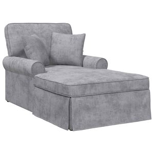 vidaXL Chaise Lounge z Fartuszkiem jasnoszary 157 x 91 x 91 cm ARES