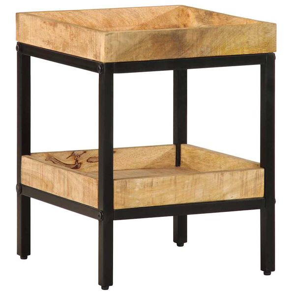 vidaXL Stolik boczny z p&oacute;łką Brązowy 35 x 35 x 45 cm Drewno z mango