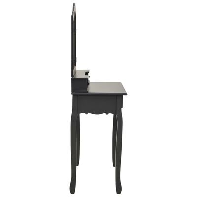 vidaXL Toaletka ze stołkiem, szara, 80x69x141 cm, drewno paulowni