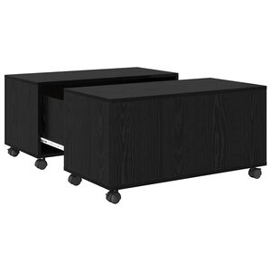 vidaXL Stolik kawowy Czarny Dąb 75 x 75 x 38 cm Drewno inżynieryjne