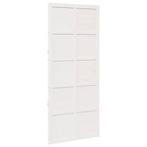 vidaXL Drzwi do stodoły Biały 90 x 2,5 x 208 cm Lite drewno sosnowe