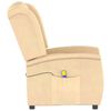 vidaXL Rozkładany fotel masujący, 2-os., kremowy, obity mikrofibrą