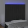 vidaXL Zagł&oacute;wek do ł&oacute;żka z LED, czarny, 80x5x118/128 cm, aksamit