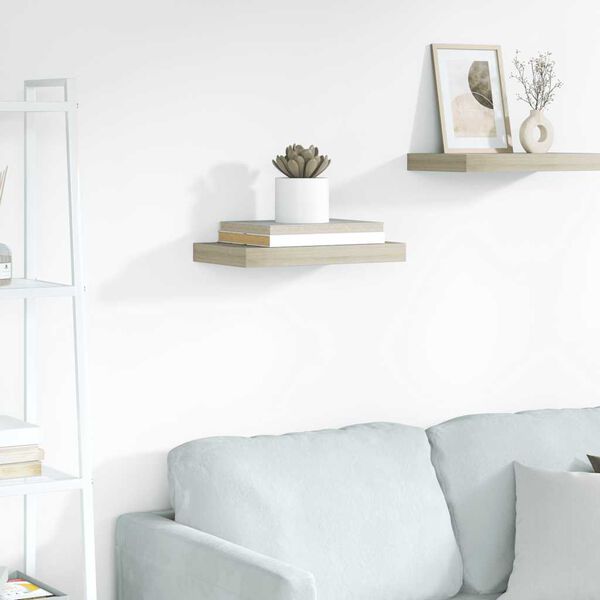 vidaXL P&oacute;łka ścienna, kolor dębowy, 40x23x3,8 cm, MDF