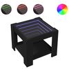 vidaXL Stolik kawowy z LED, czarny, 53x53x45 cm